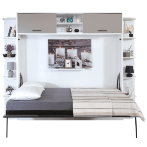 Lit escamotable horizontal 2 places surmeuble