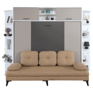 Lit escamotable horizontal 2 places surmeuble