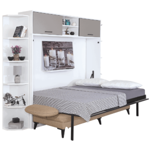 Lit escamotable horizontal 2 places surmeuble