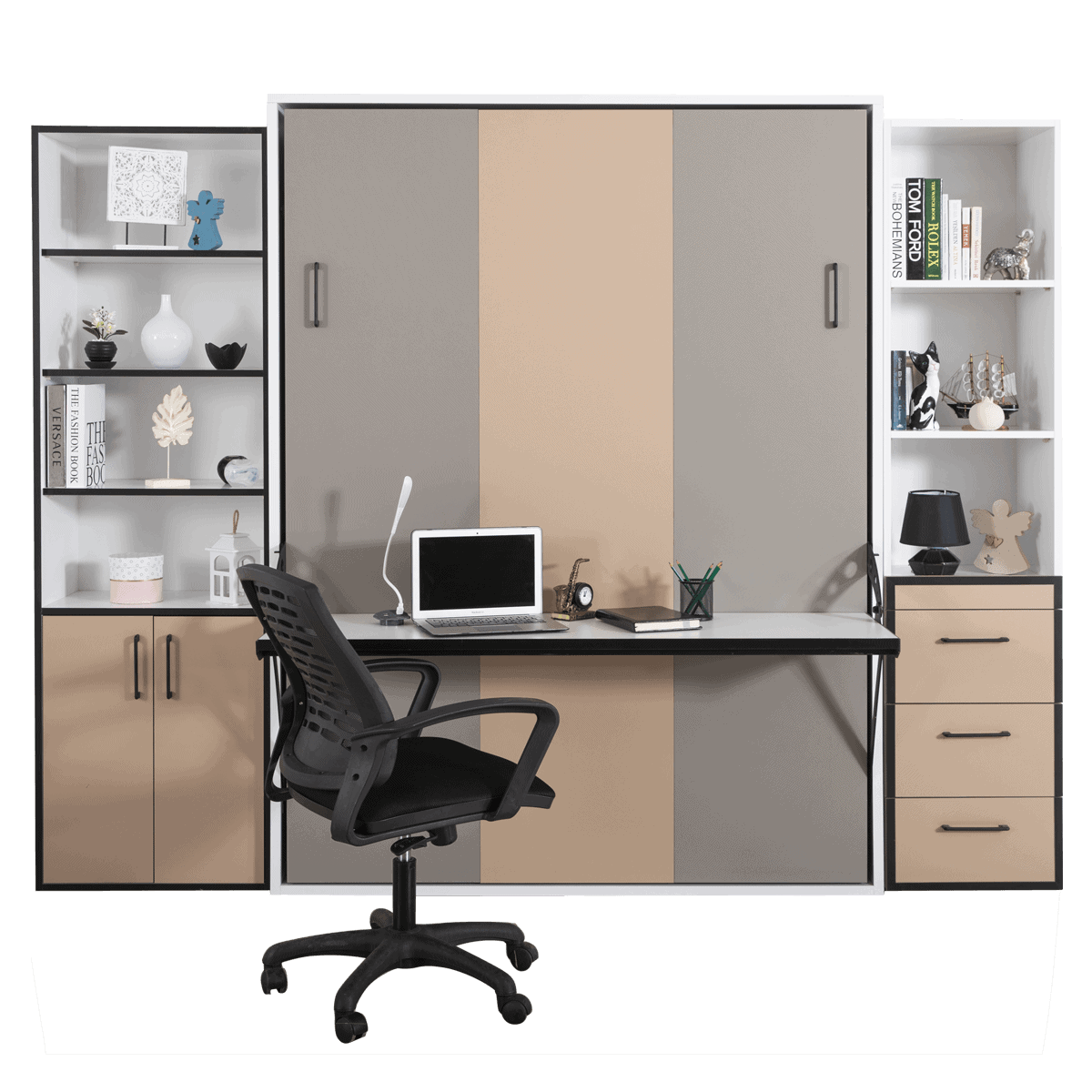 Lit escamotable vertical avec bureau SMART