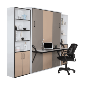 Lit escamotable vertical 2 places avec bureau