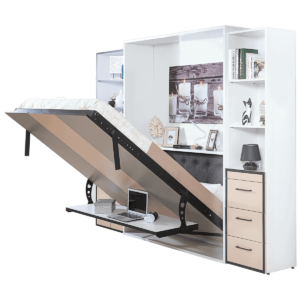 Lit escamotable vertical 2 places avec bureau