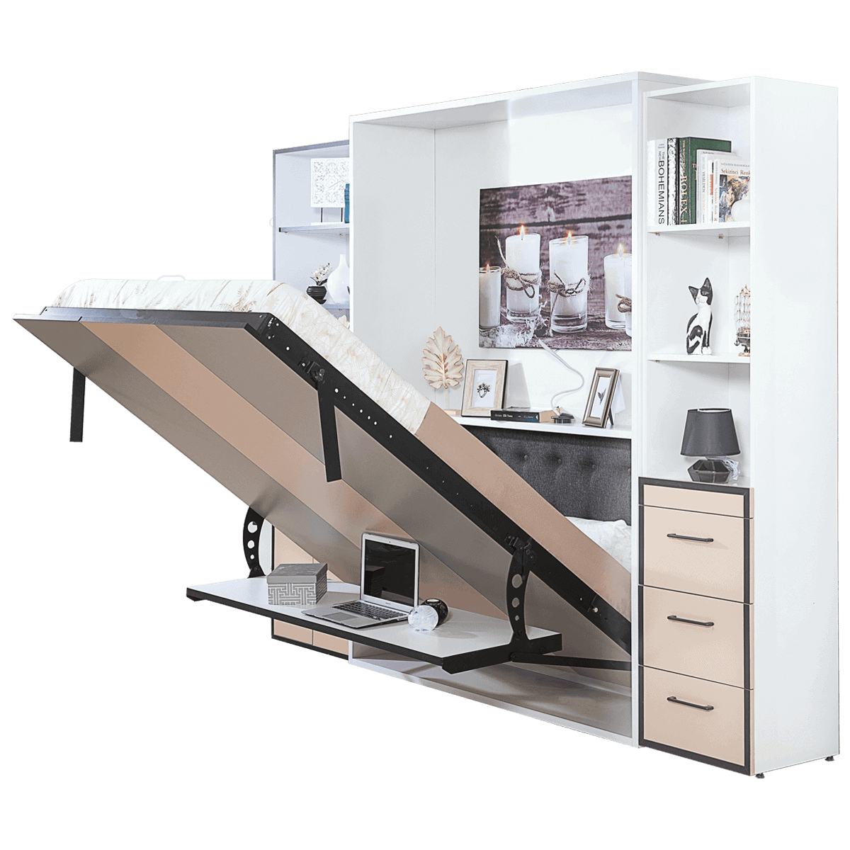 Bureau Avec Étagères Verticales