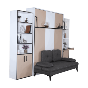 Lit escamotable vertical 2 places avec canapé