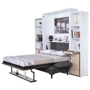 Lit escamotable vertical 2 places avec canapé